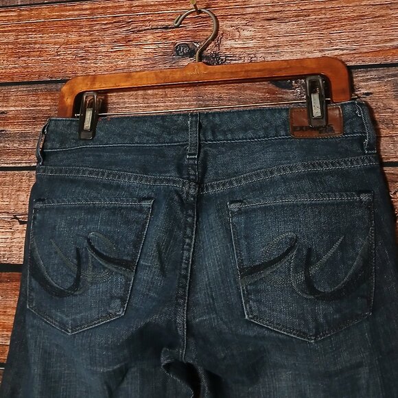 Vintage Express Jeans Size 4 Stella Fit & Flare Low Rise Dark Wash Denim '04 - Picture 5 of 10